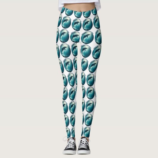 Tauchen Deep Live Free Dolphin Leggings (Vorderseite)