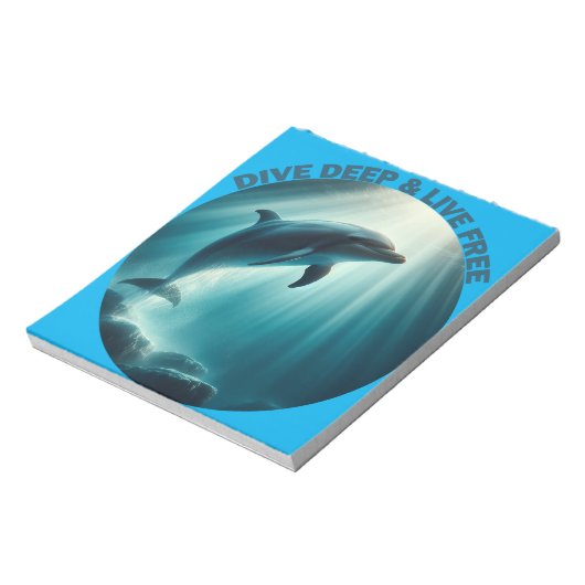 Tauchen Deep Live Free Dolphin Notizblock (Rotiert)