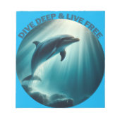 Tauchen Deep Live Free Dolphin Notizblock (Vorderseite)