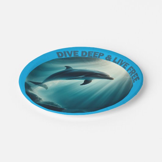Tauchen Deep Live Free Dolphin Pappteller (Schrägansicht)