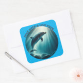 Tauchen Deep Live Free Dolphin Quadratischer Aufkleber (Umschlag)