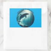 Tauchen Deep Live Free Dolphin Rechteckiger Aufkleber (Tasche)