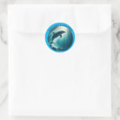 Tauchen Deep Live Free Dolphin Runder Aufkleber (Tasche)