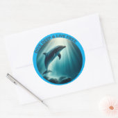 Tauchen Deep Live Free Dolphin Runder Aufkleber (Umschlag)