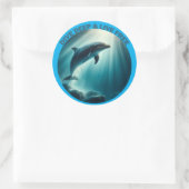 Tauchen Deep Live Free Dolphin Runder Aufkleber (Tasche)