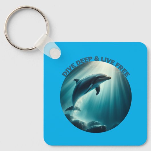 Tauchen Deep Live Free Dolphin Schlüsselanhänger (Vorderseite)