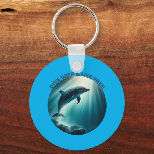 Tauchen Deep Live Free Dolphin Schlüsselanhänger (Vorderseite)