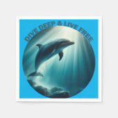 Tauchen Deep Live Free Dolphin Serviette (Vorderseite)