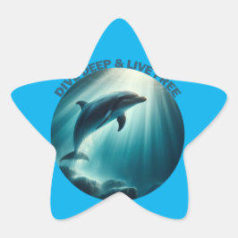 Tauchen Deep Live Free Dolphin Stern-Aufkleber