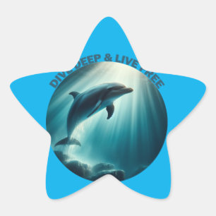 Tauchen Deep Live Free Dolphin Stern-Aufkleber