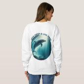Tauchen Deep Live Free Dolphin Sweatshirt (Schwarz voll)
