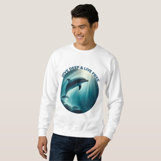 Tauchen Deep Live Free Dolphin Sweatshirt (Vorne ganz)