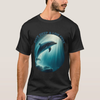 Tauchen Deep Live Free Dolphin T-Shirt