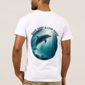 Tauchen Deep Live Free Dolphin T-Shirt (Rückseite)