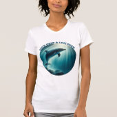 Tauchen Deep Live Free Dolphin T-Shirt (Vorderseite)