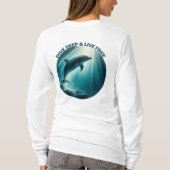 Tauchen Deep Live Free Dolphin T-Shirt (Rückseite)