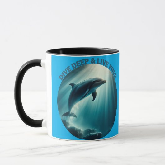 Tauchen Deep Live Free Dolphin Tasse (Links)