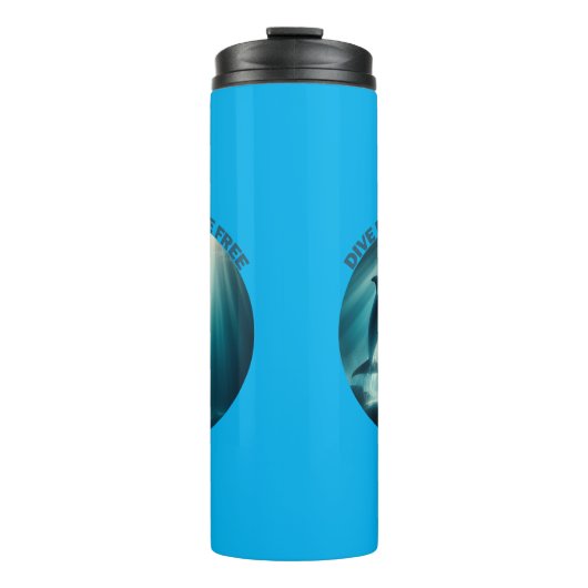 Tauchen Deep Live Free Dolphin Thermosbecher (Vorderseite)