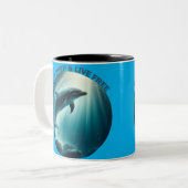 Tauchen Deep Live Free Dolphin Zweifarbige Tasse (Vorderseite Links)