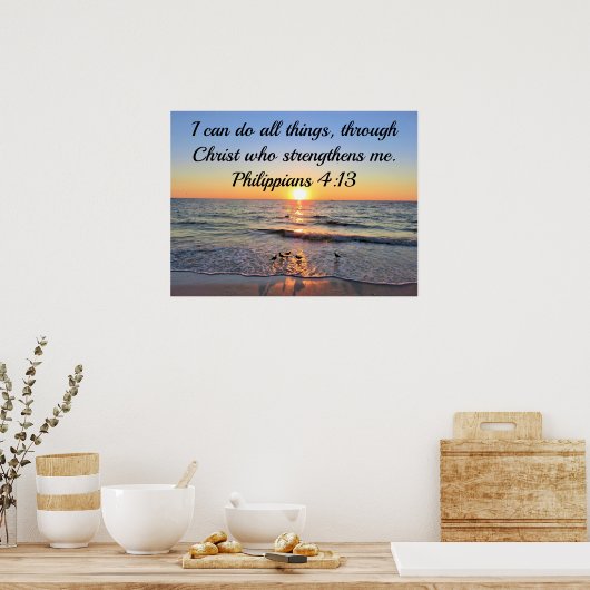 TAUCHEN DER PHILIPPIANER 4:13 OZEANSUNRISE POSTER (Küche)