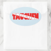 Tauchen (deutsch) ovaler aufkleber (Tasche)