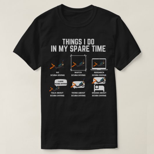 Tauchen Dinge, die ich in meiner Freizeit tue T-Shirt (Design vorne)