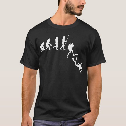 Tauchen Evolution Evolution von Man Funny Scuba Di T-Shirt (Vorderseite)