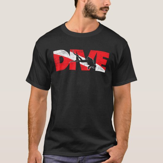 Tauchen Flag Tauchen Wasserfall Tauchen T-Shirt (Vorderseite)