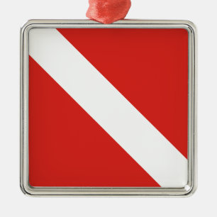 Tauchen-Flagge Silbernes Ornament