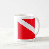 Tauchen-Flaggen-Kaffee-Tasse Kaffeetasse (VorderseiteRechts)
