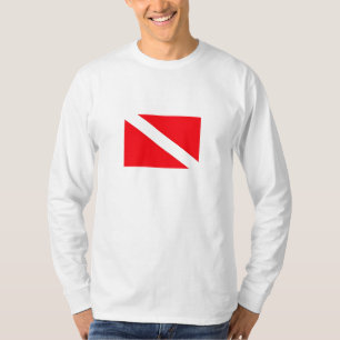 Tauchen-Flaggen-langes Hülsen-Shirt T-Shirt