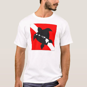 Tauchen-Flaggen-Schildkröte T-Shirt