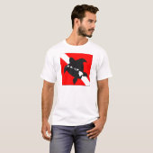 Tauchen-Flaggen-Schildkröte T-Shirt (Vorne ganz)