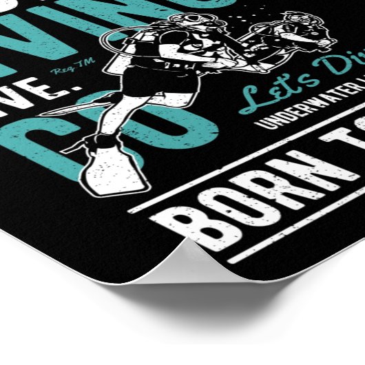 Tauchen Geboren | Sport Poster (Ecke)