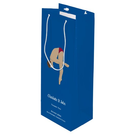 Tauchen Geschenktüte Für Weinflaschen (Vorderseite Schrägansicht)