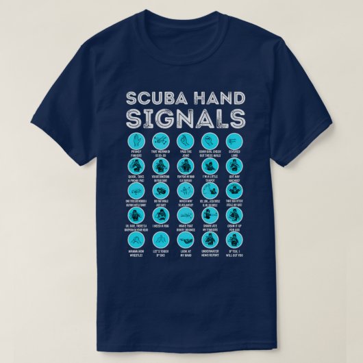 Tauchen Hand Schild Funny Diving Scuba Handsignale T-Shirt (Design vorne)