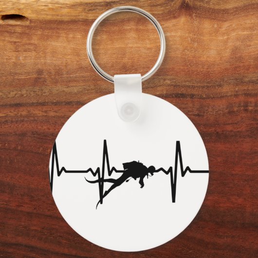 Tauchen Herzpuls Schlüsselring Schlüsselanhänger (Vorderseite)