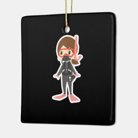 Tauchen I Liebe Schnorcheln Schluchten Mädchen Kin Keramikornament (Links)