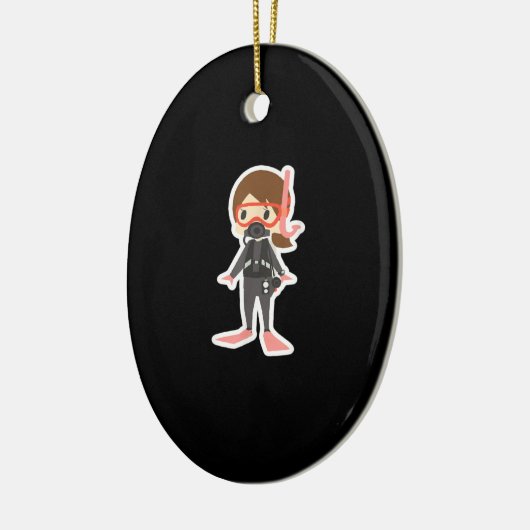 Tauchen I Liebe Schnorcheln Schwimmen Mädchen Kind Keramik Ornament (Links)