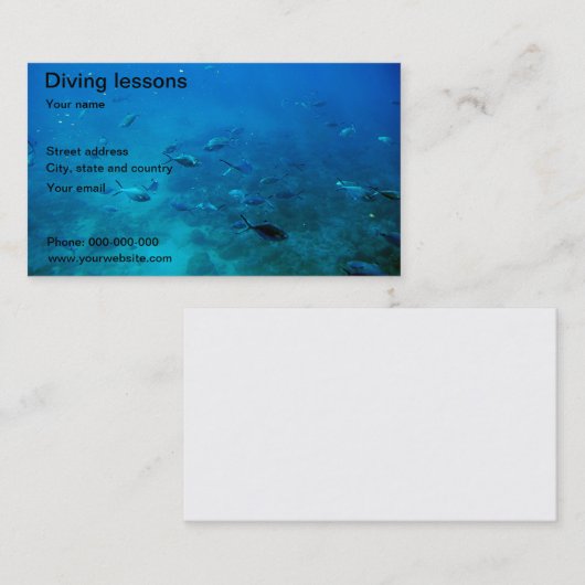 Tauchen im Meer Visitenkarte (Vorne/Hinten)