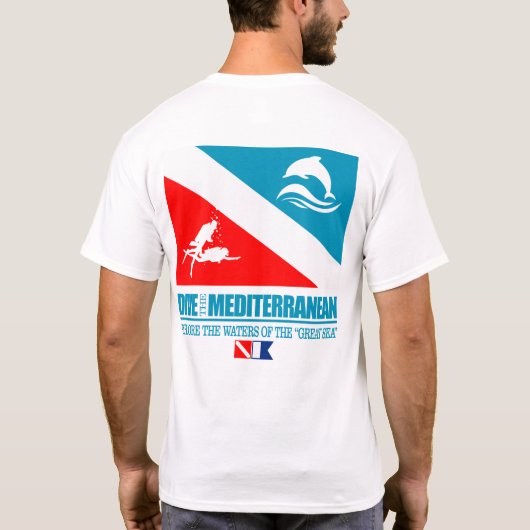Tauchen im Mittelmeer (sq) T-Shirt (Rückseite)