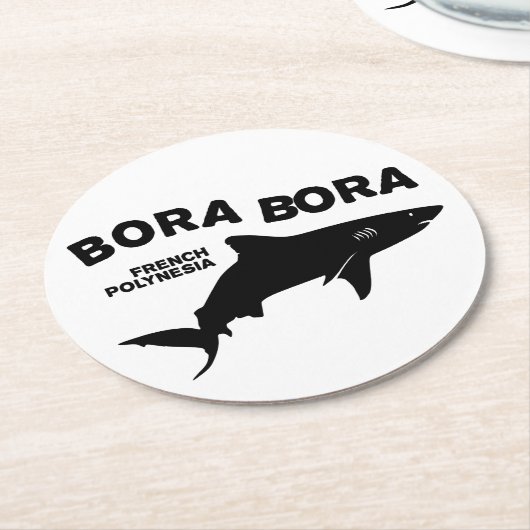 Tauchen in Bora Bora Runder Pappuntersetzer (Angewinkelt)