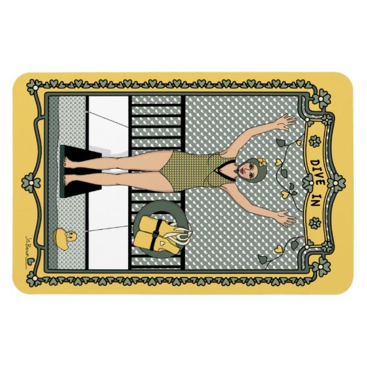 Tauchen In_C_4x6 Kühlschrank Magnet (Horizontal)