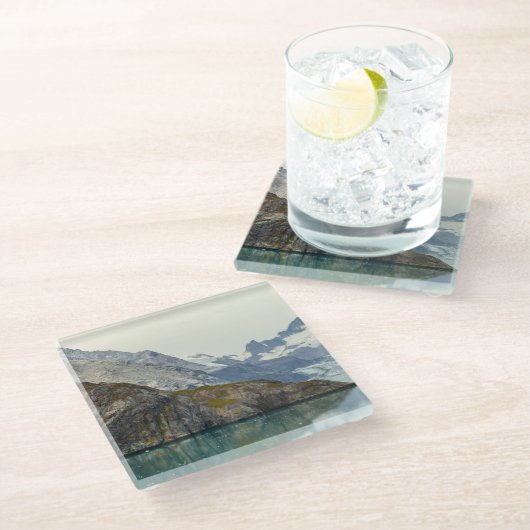 Tauchen in das Eis Glasuntersetzer (Schrägansicht)