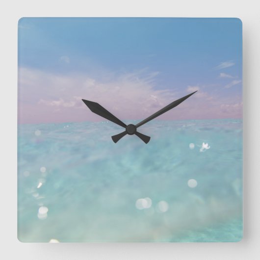 Tauchen in das Karibische Meer 3 Quadratische Wanduhr (Vorderseite)