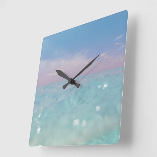 Tauchen in das Karibische Meer 3 Quadratische Wanduhr (Winkel)