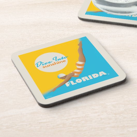 Tauchen in den Sonnenschein | Florida Getränkeuntersetzer (Linke Seite)