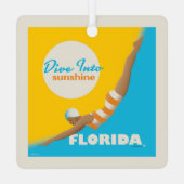 Tauchen in den Sonnenschein | Florida Ornament Aus Metall (Rückseite)