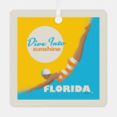 Tauchen in den Sonnenschein | Florida Ornament Aus Metall (Vorderseite)