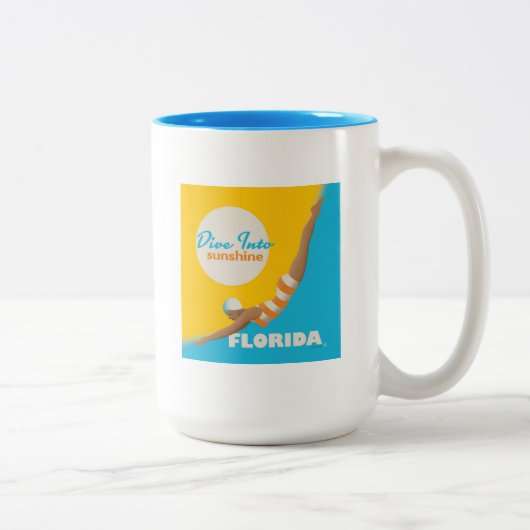 Tauchen in den Sonnenschein | Florida Zweifarbige Tasse (Rechts)